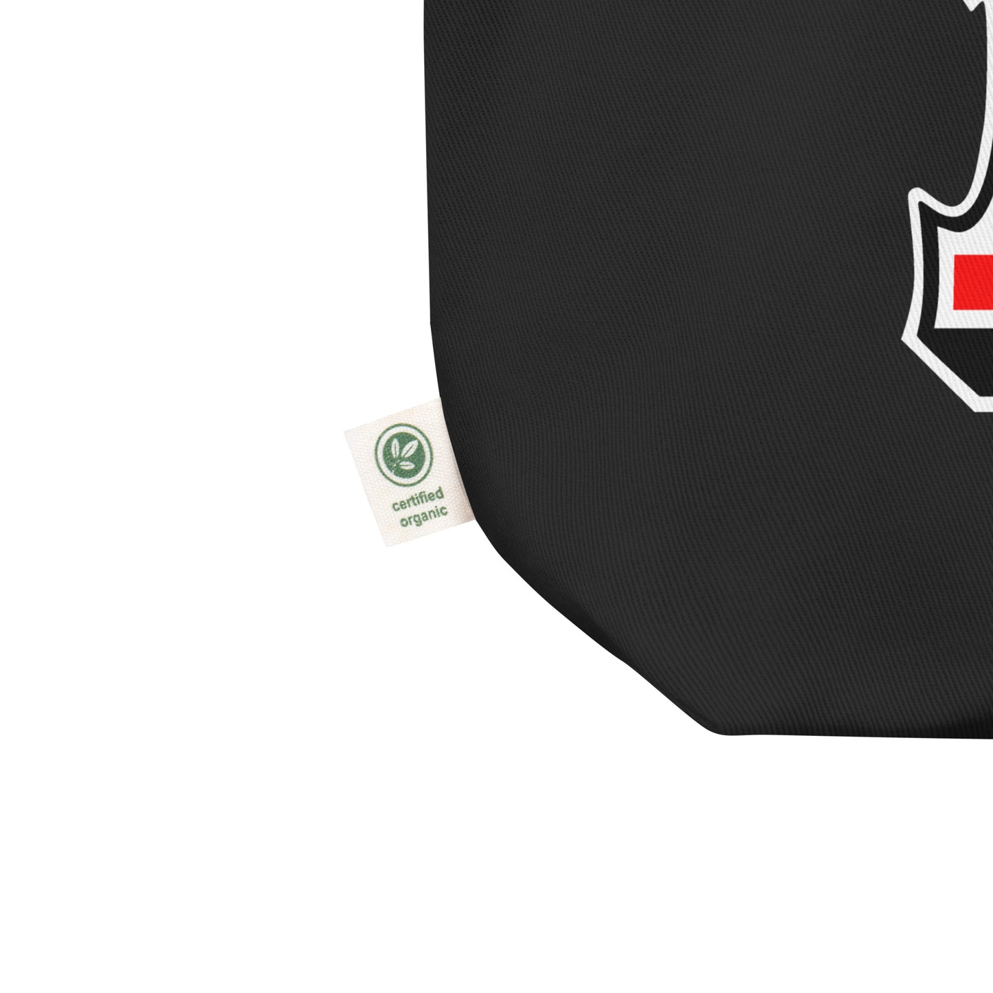 D - Initial Eco Black Tote Bag American Flag with Cat Sabaunty