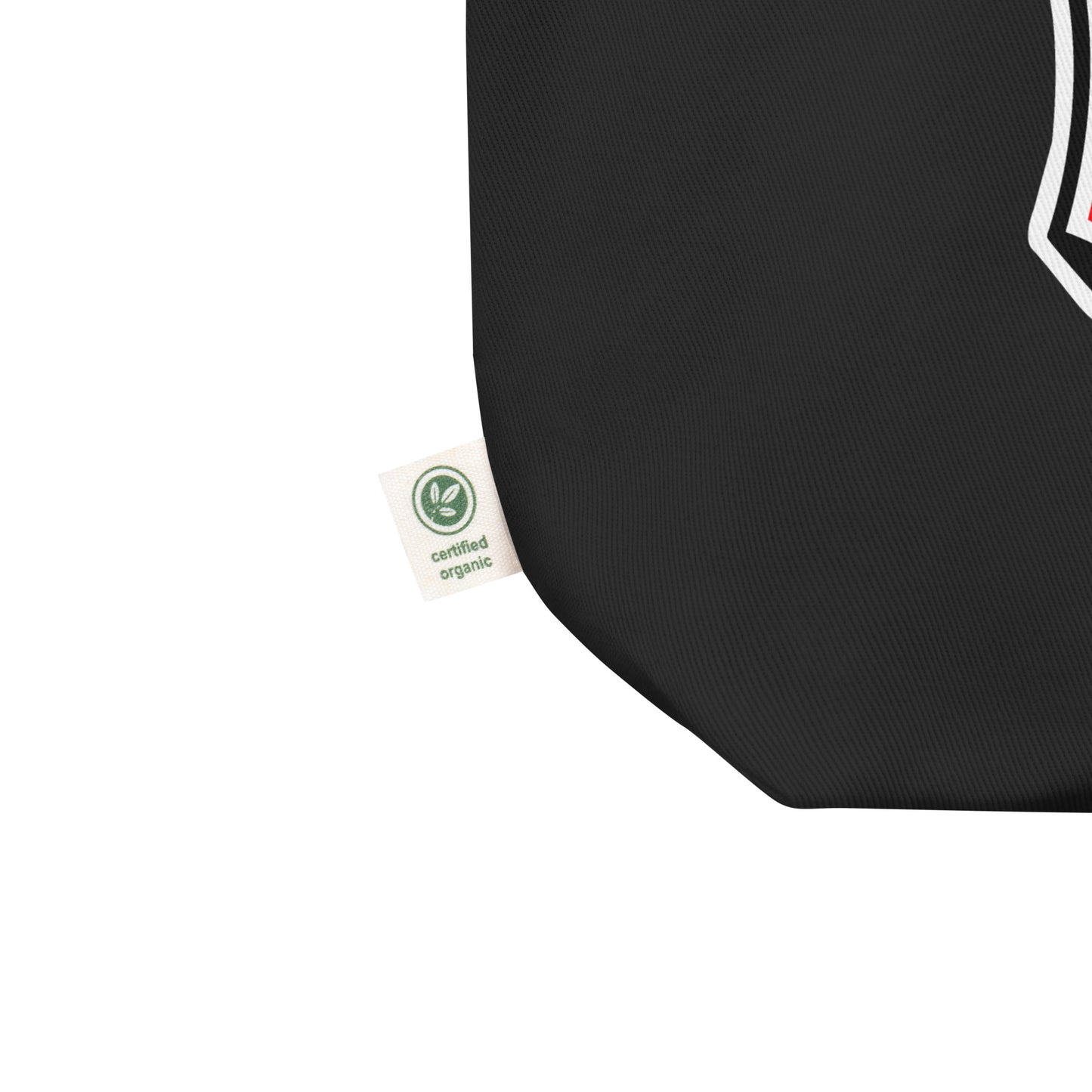 C - Initial Eco Black Tote Bag American Flag with Cat Sabaunty