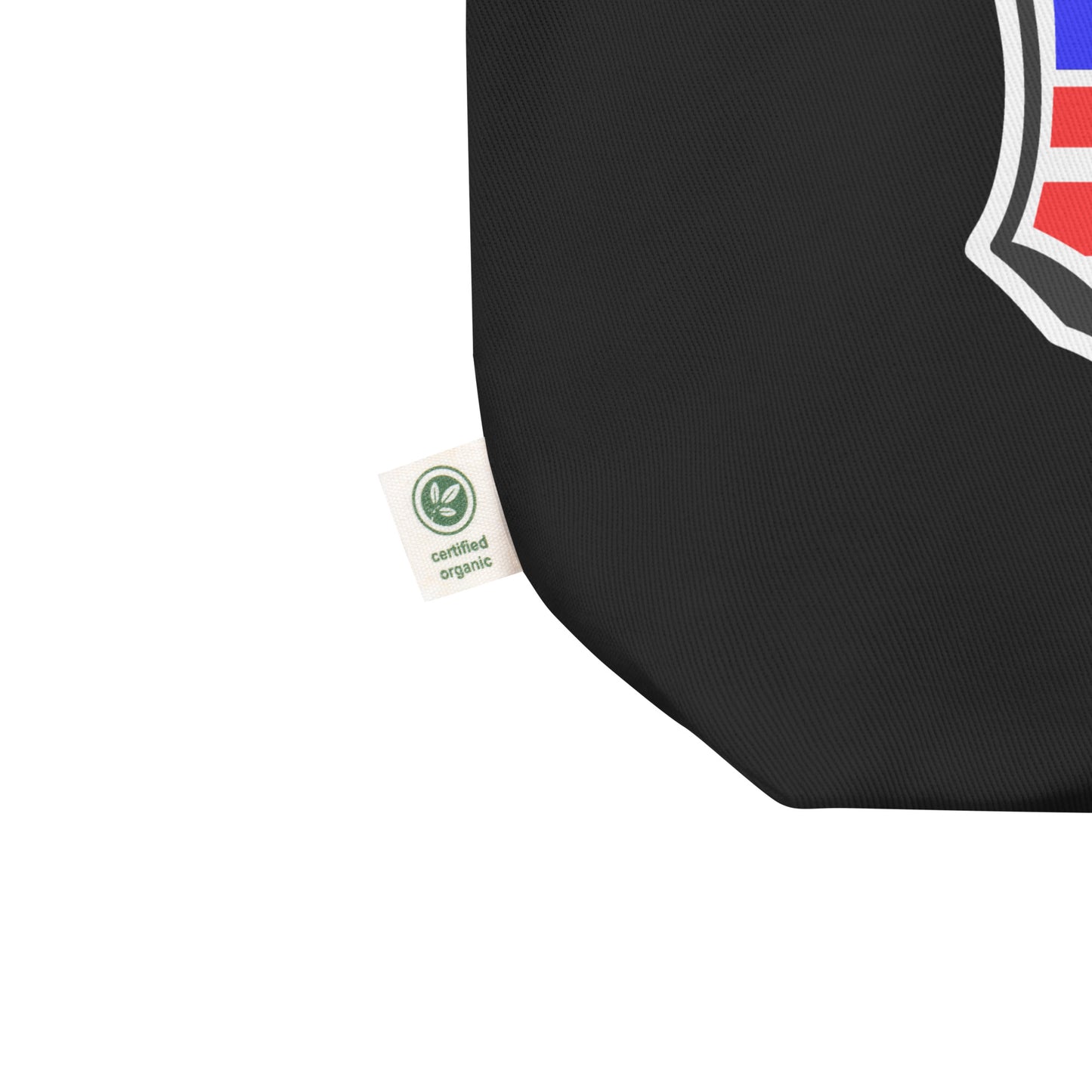 G - Initial Eco Black Tote Bag American Flag with Cat Sabaunty