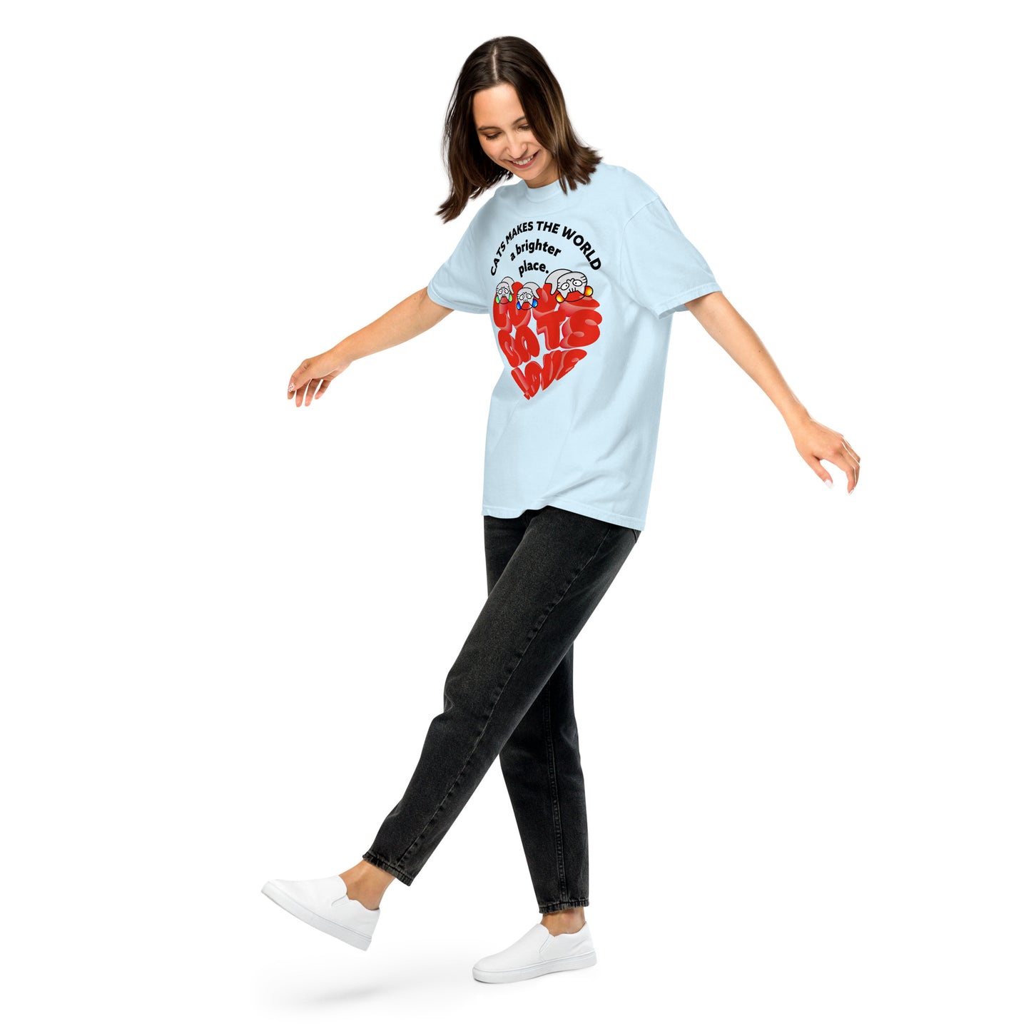 Love Cat Sabaunty Heart Unisex garment-dyed heavyweight t-shirt