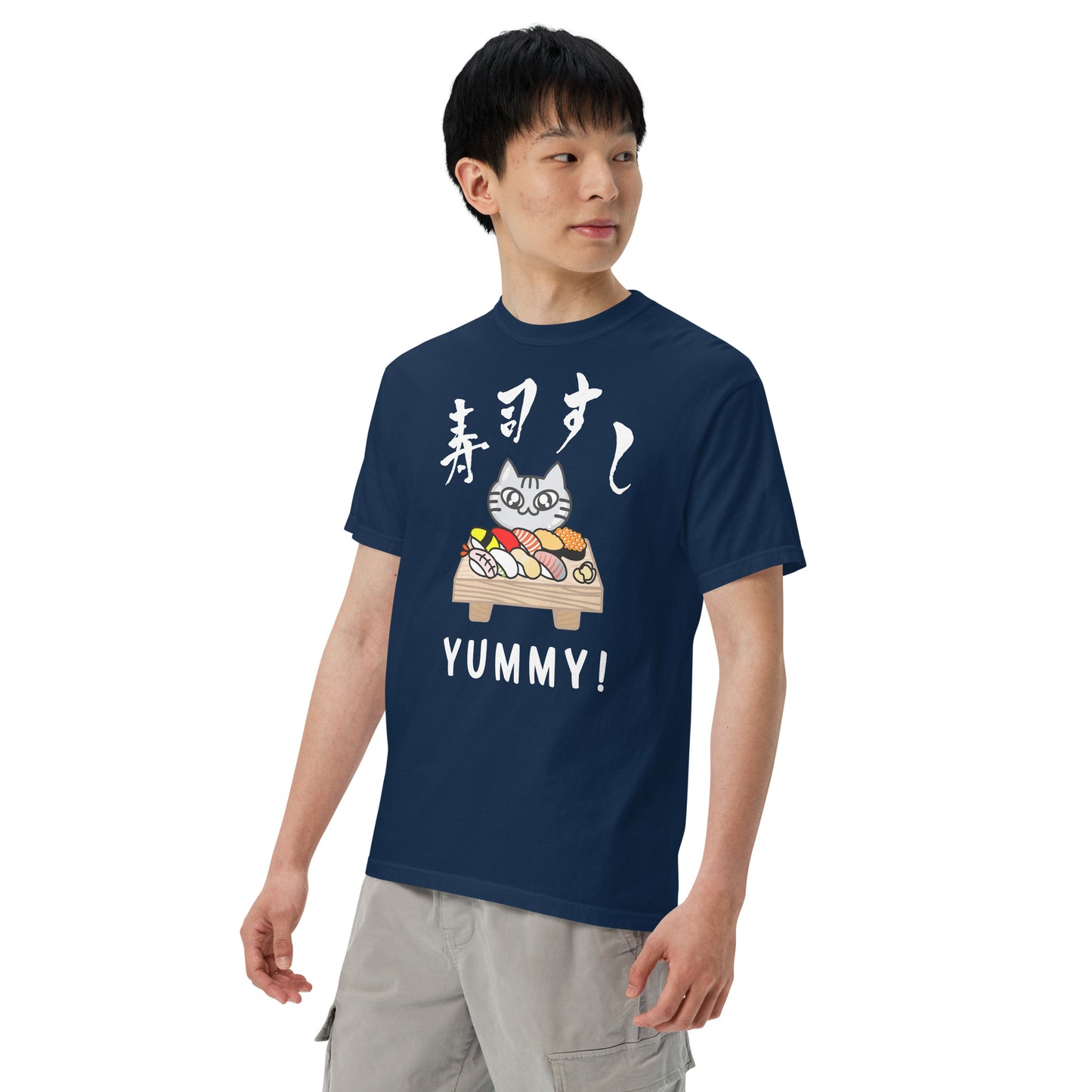 Sushi Love Cat Sabaunty Unisex garment-dyed heavyweight t-shirt