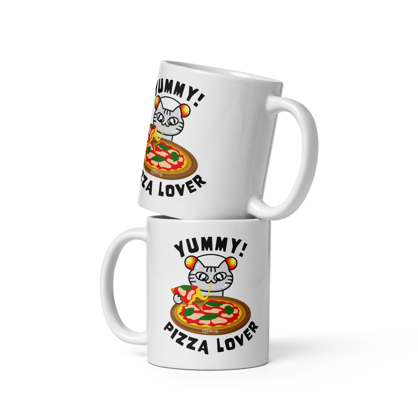 Pizza Lover Cat Sabaunty Funny mug