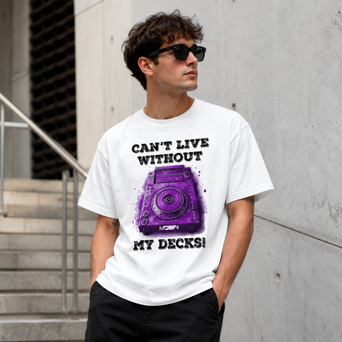 Can’t Live Without DJ Decks Heavyweight T-Shirt