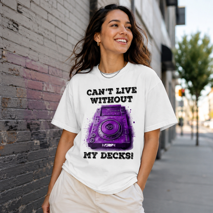 Can’t Live Without DJ Decks Heavyweight T-Shirt