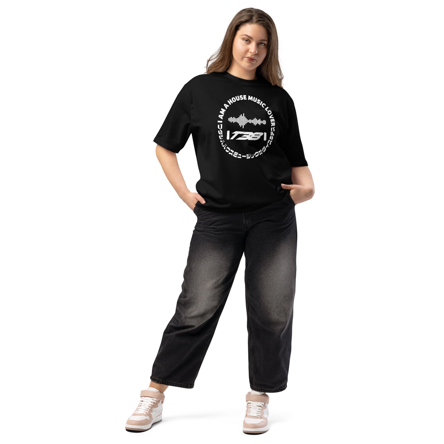 House Music Lover T38 Katakana Oversized heavyweight tee